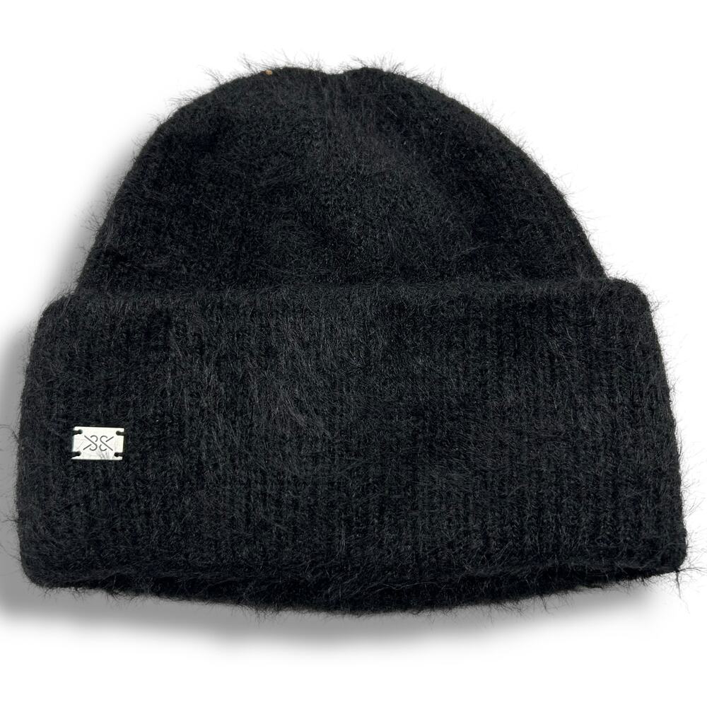 NEW Soia & Kyo Black Beanie Hat Fold Over Jaya Winter Ribbed Soft Cozy NWT - Picture 2 of 9